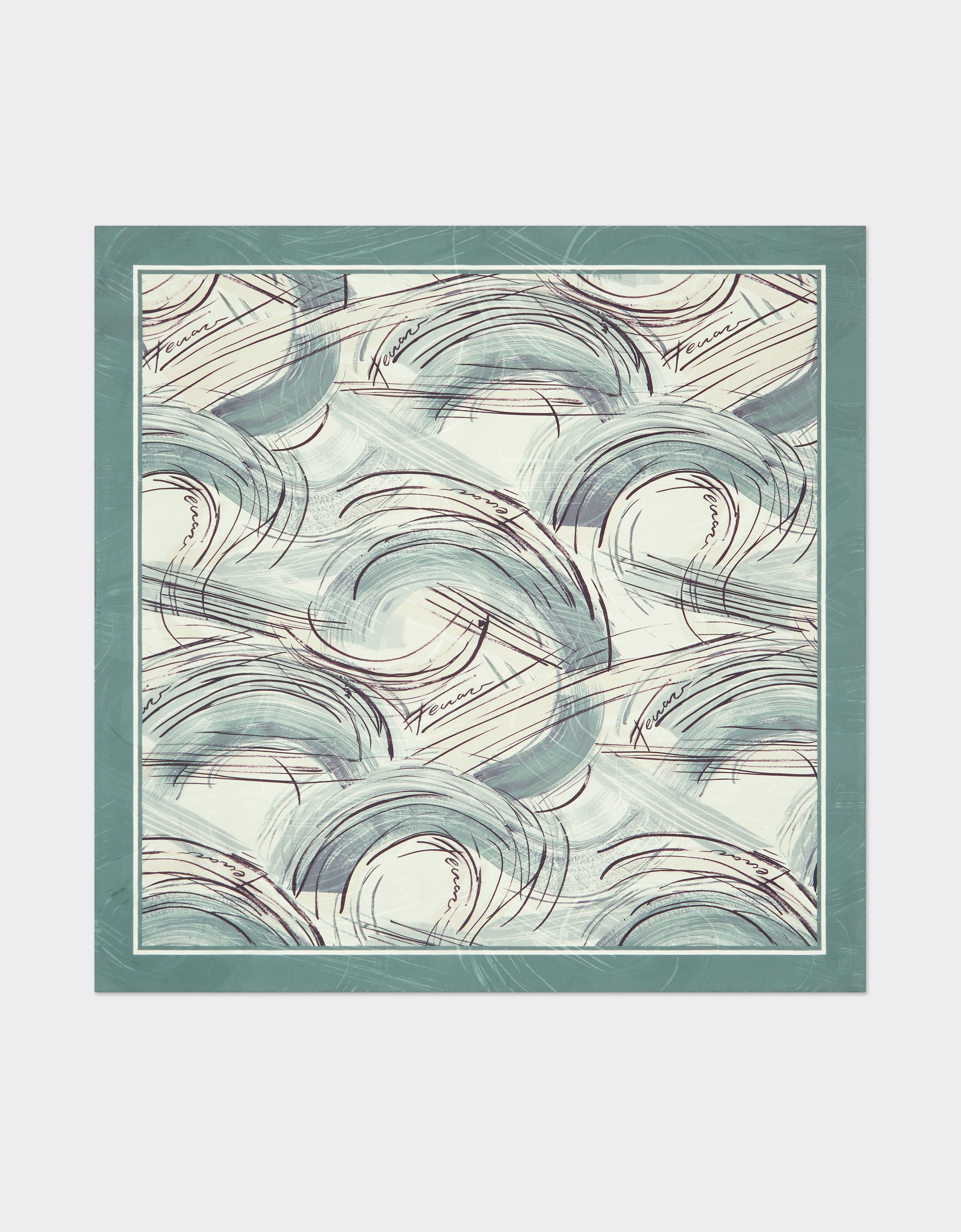 Ferrari Jacquard silk foulard with brushed print Ecru 21930f