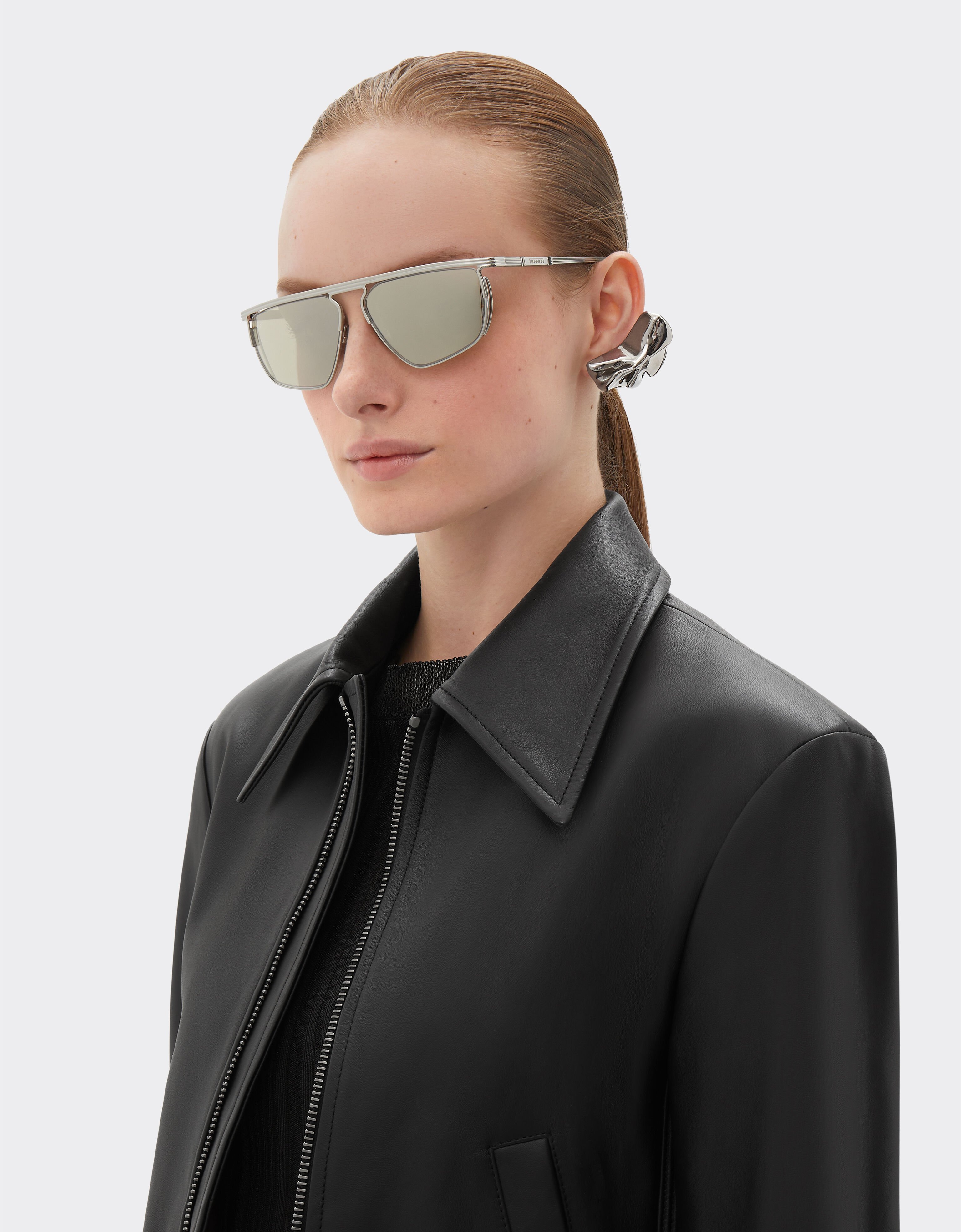 Ferrari Ferrari sunglasses in titanium with white gold mirror lens Silver F1522f