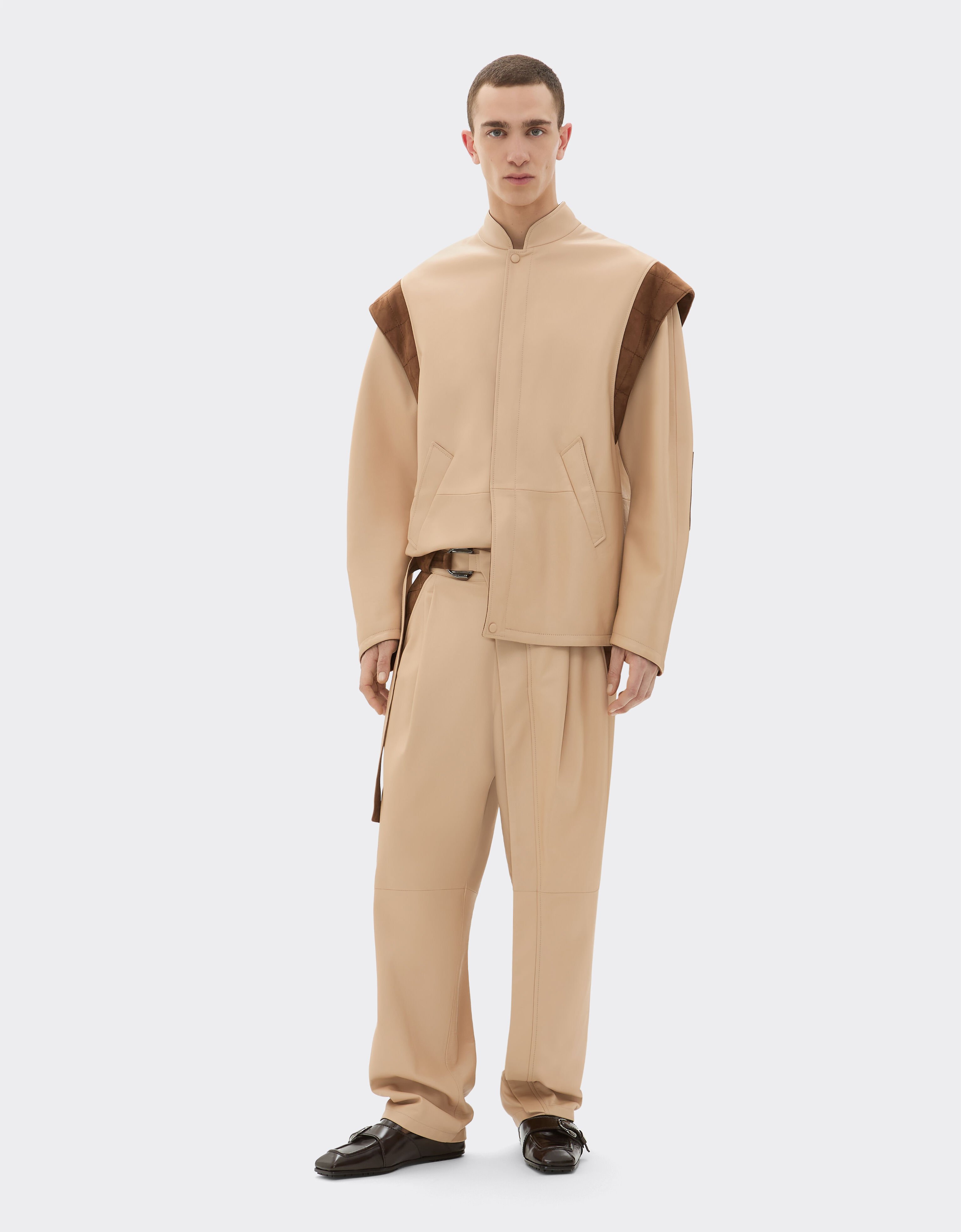 Ferrari Trousers in nappa and suede Chalk 22585f