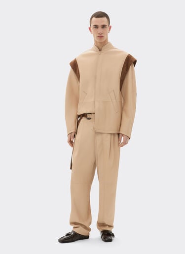 Trousers in nappa and suede Ferrari Trousers in nappa and suede Chalk 22585f