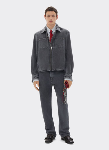 Pantalon cinq poches en denim marbré Ferrari Pantalon cinq poches en denim marbré Gris Granit 50875f