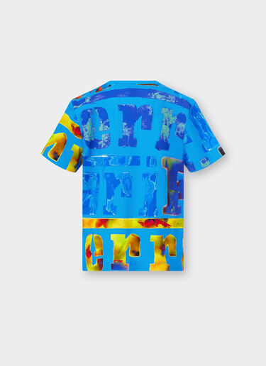 Ferrari T-Shirt mit „Graffiti Multicolor“-Allover-Print Pastellblau 48529fK