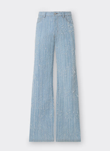 Ferrari Five-pocket trousers in frayed faded denim Light Denim 22190f
