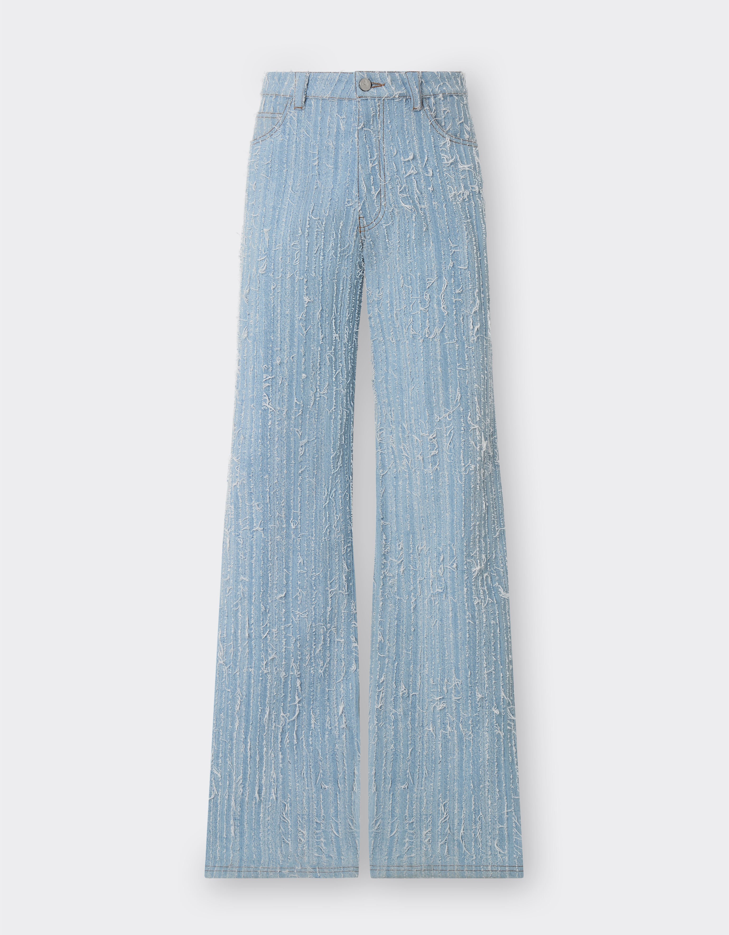 Ferrari Five-pocket trousers in frayed faded denim Light Denim 22190f