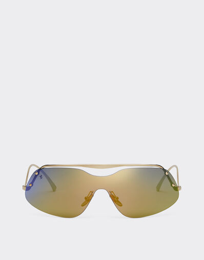 Ferrari Ferrari sunglasses in gold-tone metal with blue mirror gold lenses Black 21683f