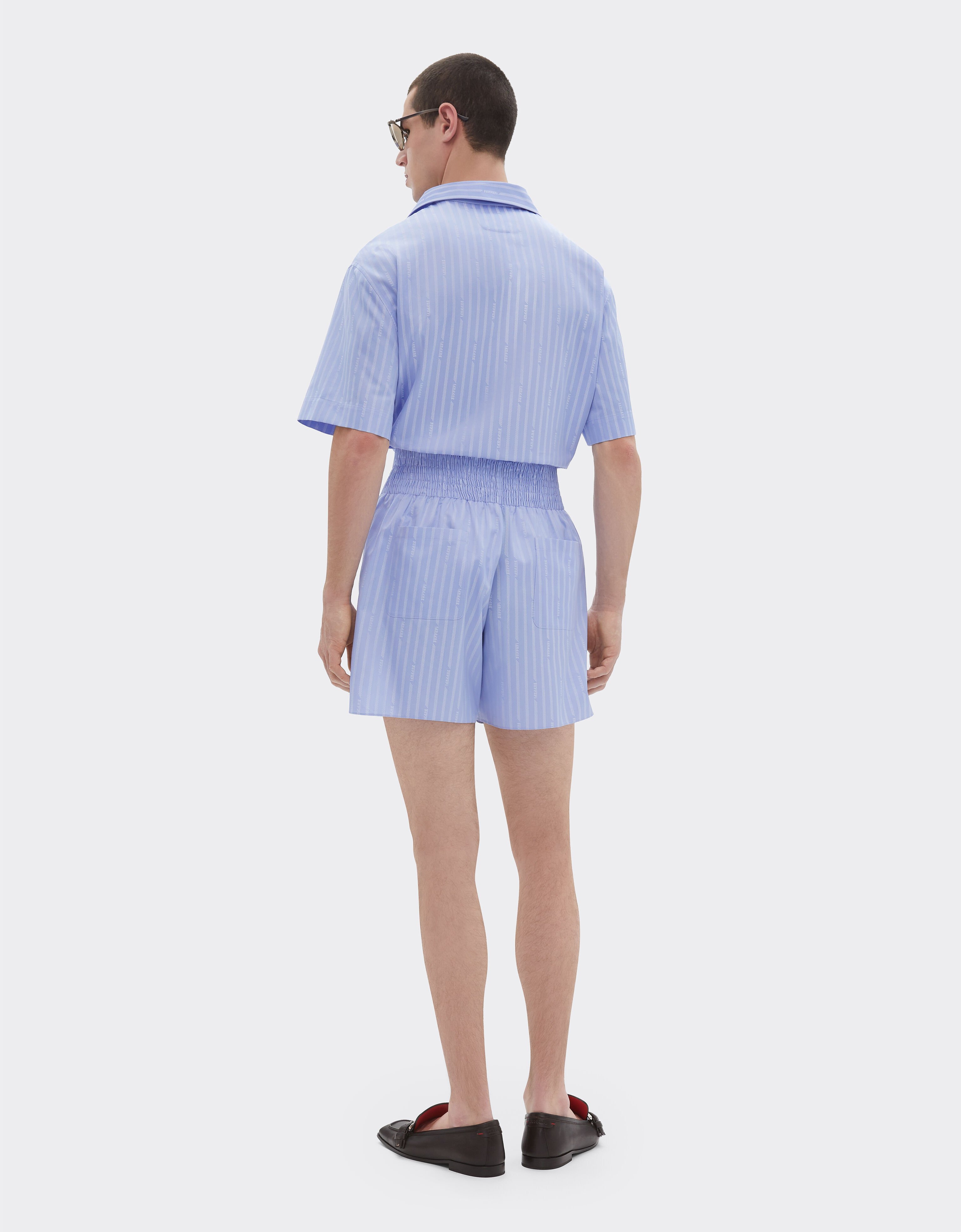 Ferrari Cotton shirt with Ferrari Monogram pattern Oxford 50071f