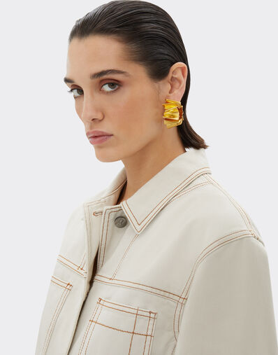 Ferrari Brass earrings with satin gold finish Satin Gold 22071f