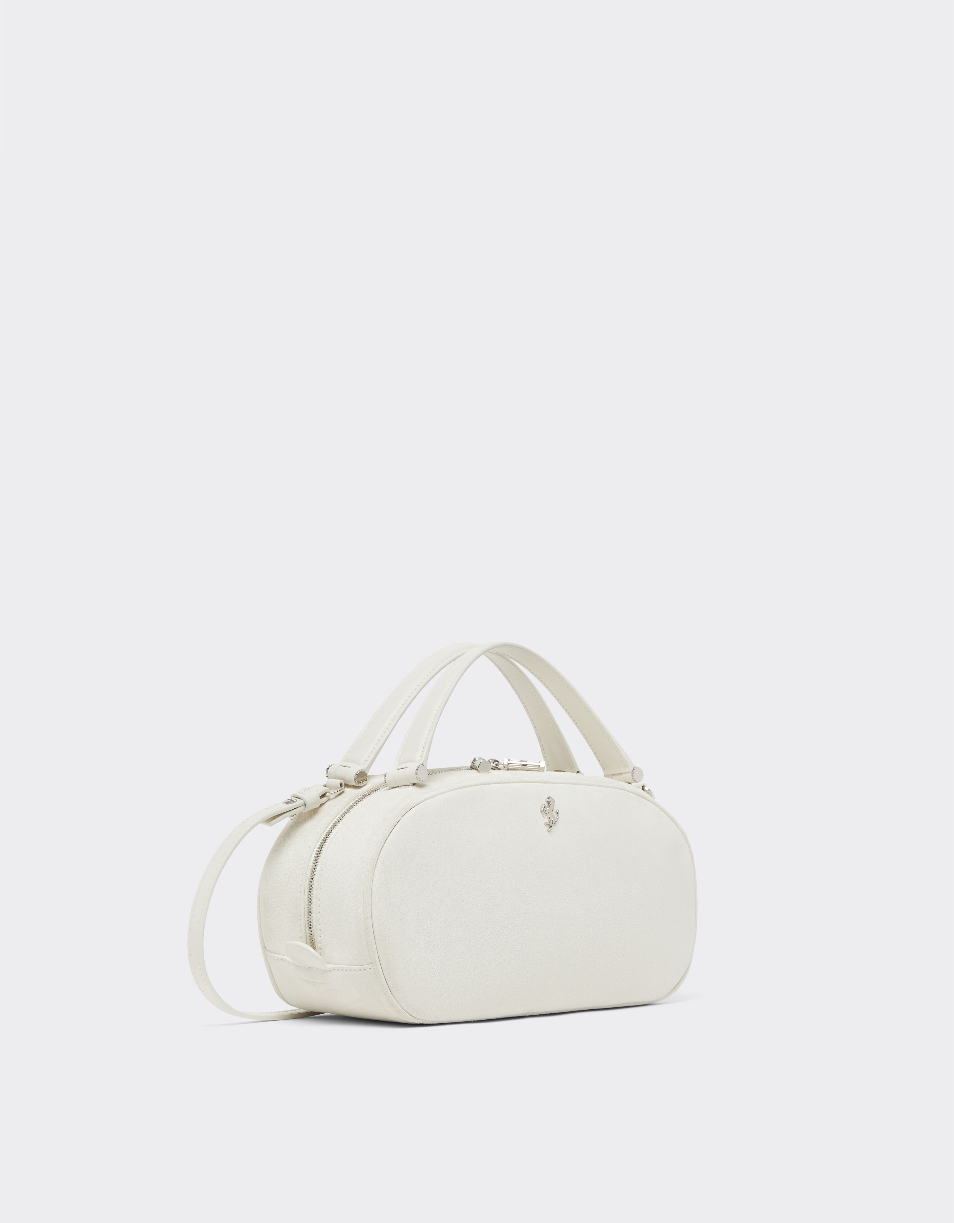 Ferrari Ferrari Dino Mini Bowling Bag Soft in suede and leather Avorio 51175f