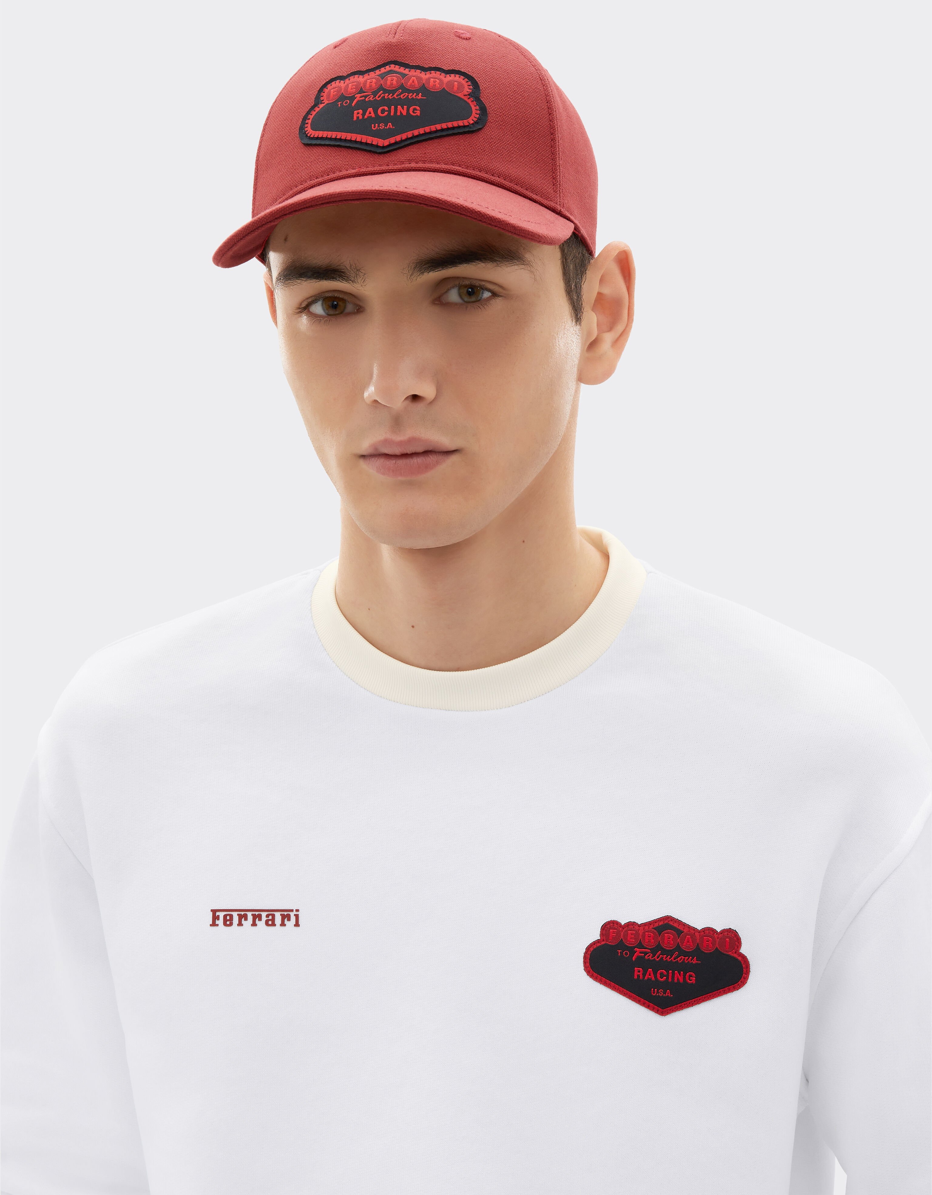 Ferrari Cotton sweatshirt with Ferrari logo Optical White 51022f
