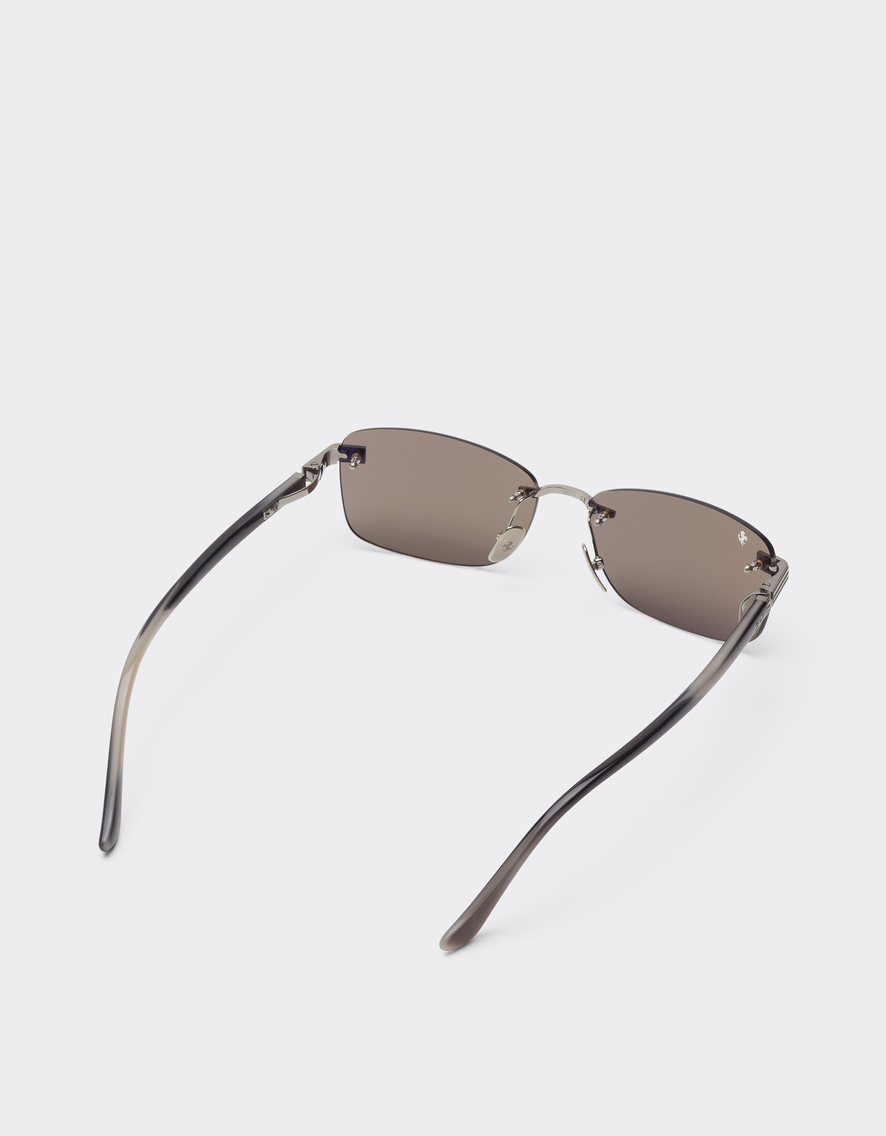 Ferrari Ferrari sunglasses in  brushed silver-colored titanium  and acetate with transparent gold lenses with white mirror coating Silver LA0L6f