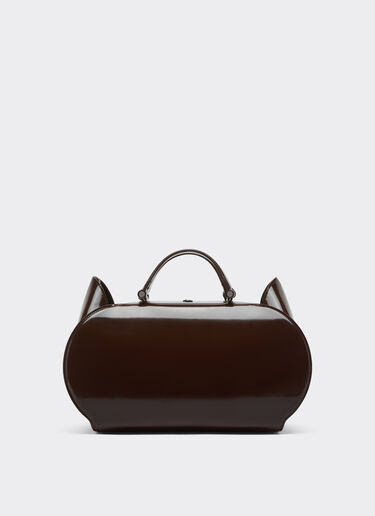 Ferrari Dino bowling bag in shiny leather Ferrari Ferrari Dino bowling bag in shiny leather Espresso 49232f