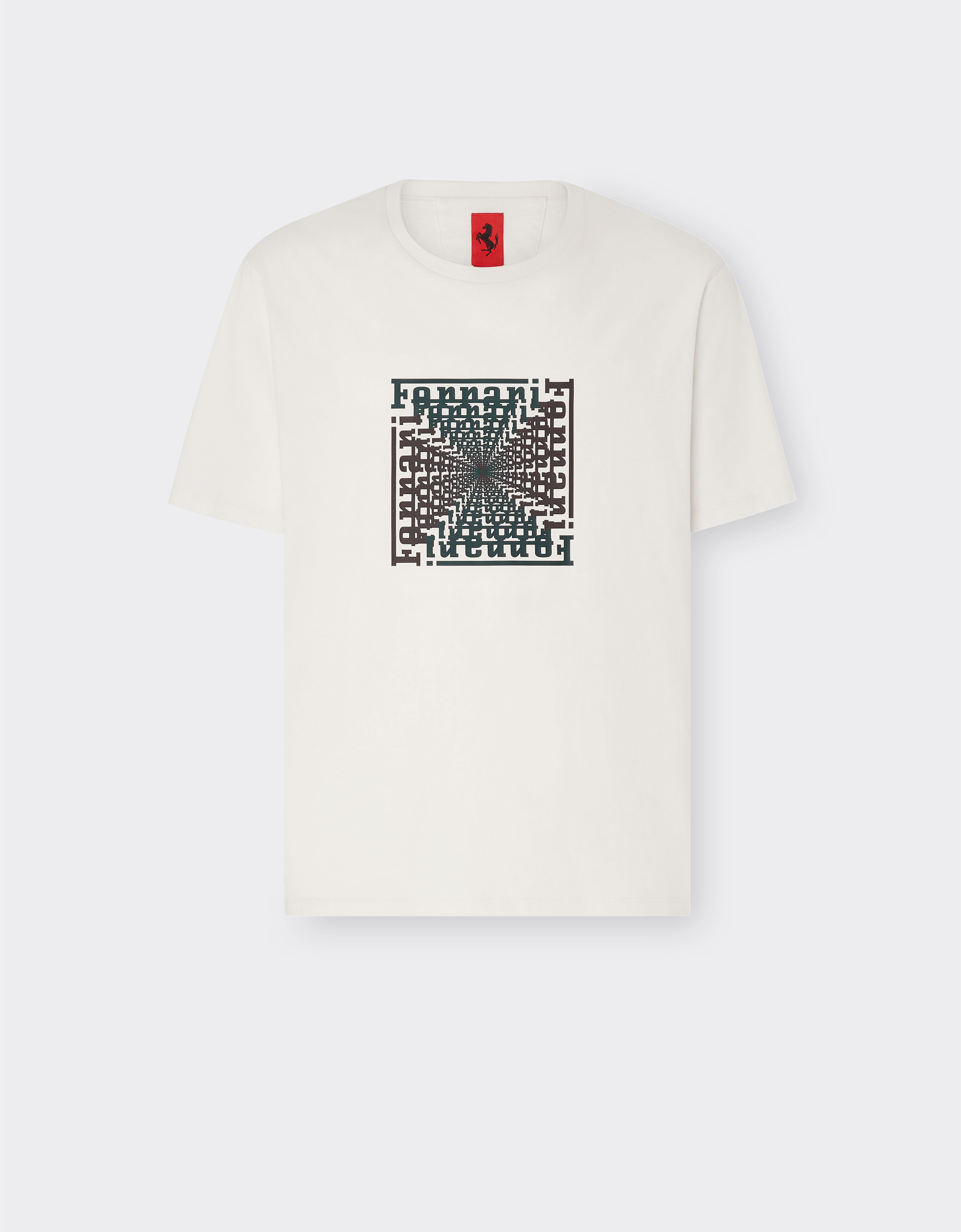 ${brand} T-shirt with Ferrari Cube print ${colorDescription} ${masterID}