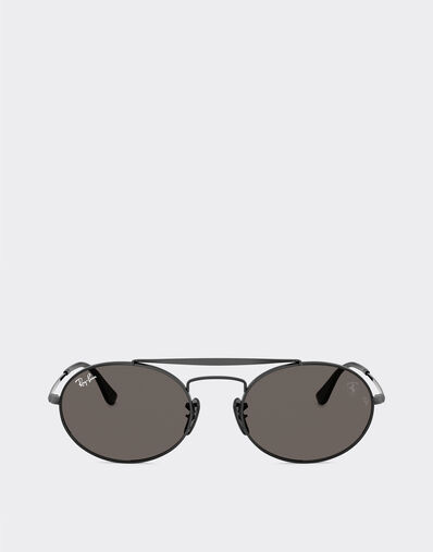 Ferrari Ray-Ban for Scuderia Ferrari RB3775M in black metal with dark grey lenses Black LA0EEf