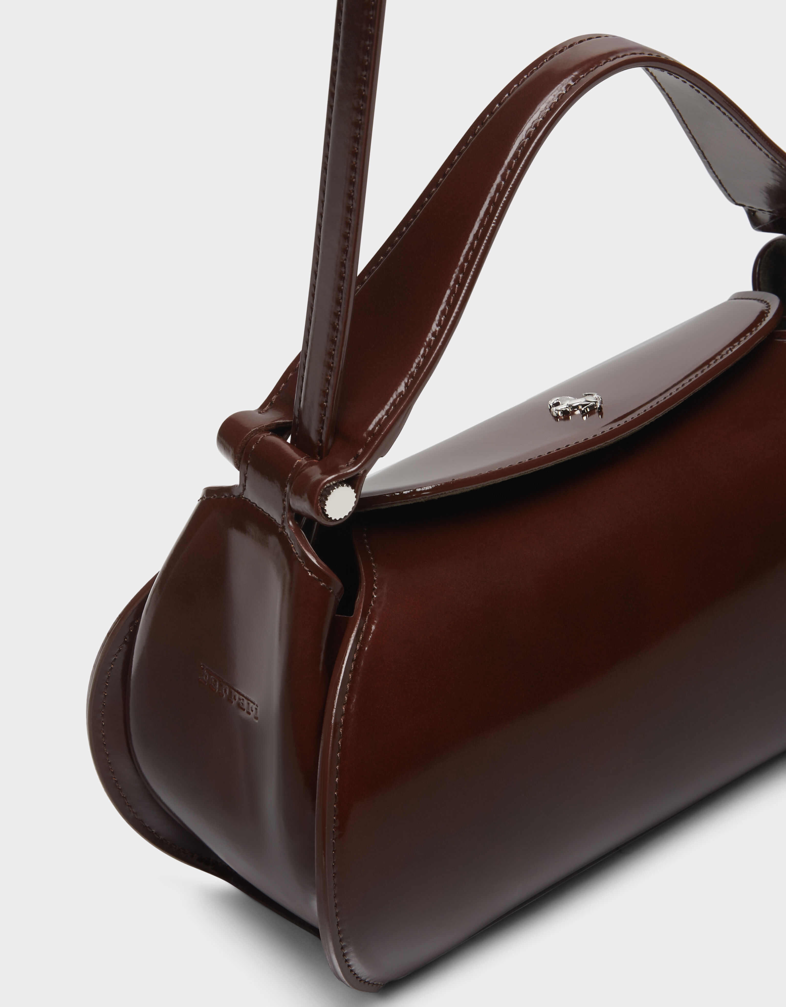 Ferrari La Ferrari Dino Top Handle Bag タバコ 22418f