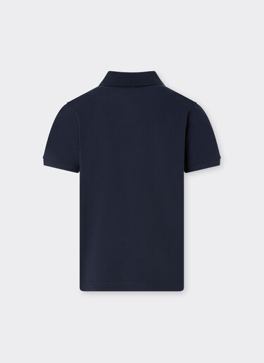 Ferrari Polo de algodón orgánico con logotipo Ferrari Navy 22760fK