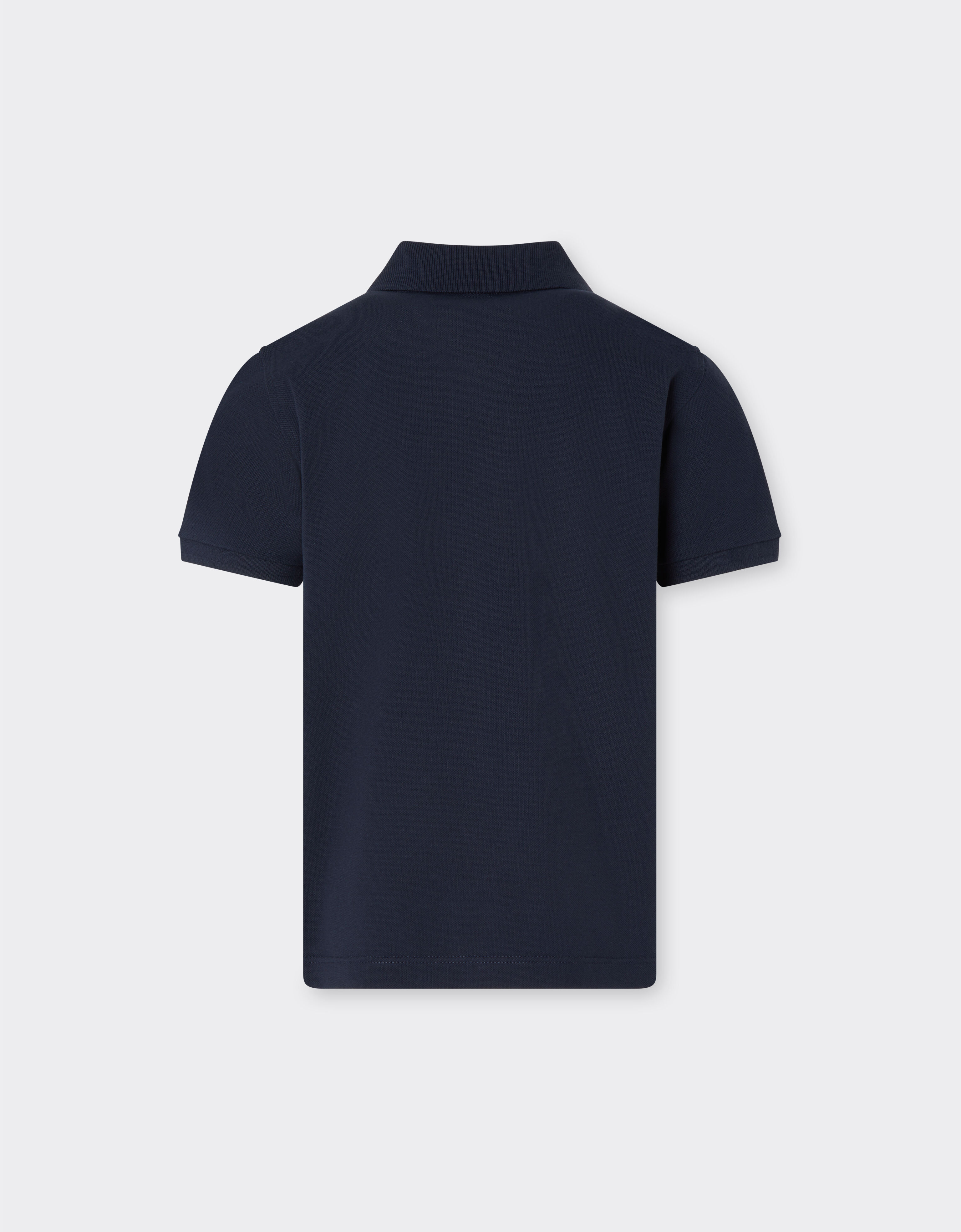 Ferrari Polo de algodón orgánico con logotipo Ferrari Navy 22760fK