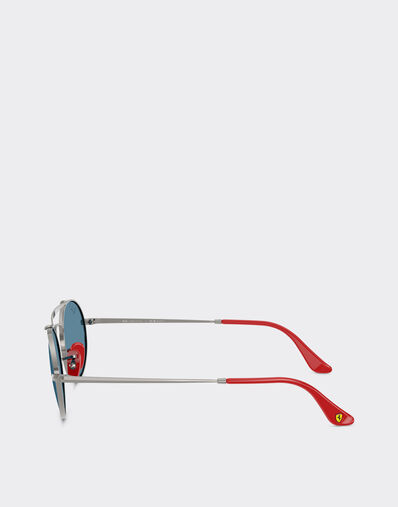 Ferrari Ray-Ban for Scuderia Ferrari RB3775M en bronze et rouge avec verres polarisants bleus Gris canon de fusil LA0EBf