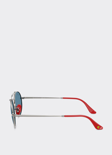 Ferrari Ray-Ban for Scuderia Ferrari RB3775M in gunmetal and red metal with polarised blue lenses Gunmetal LA0EBf