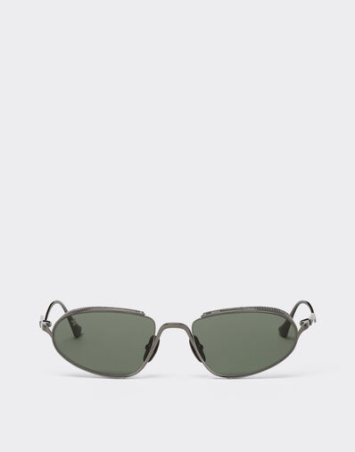 Ferrari Ferrari sunglasses in gunmetal grey titanium with green lenses Ingrid LA02Tf