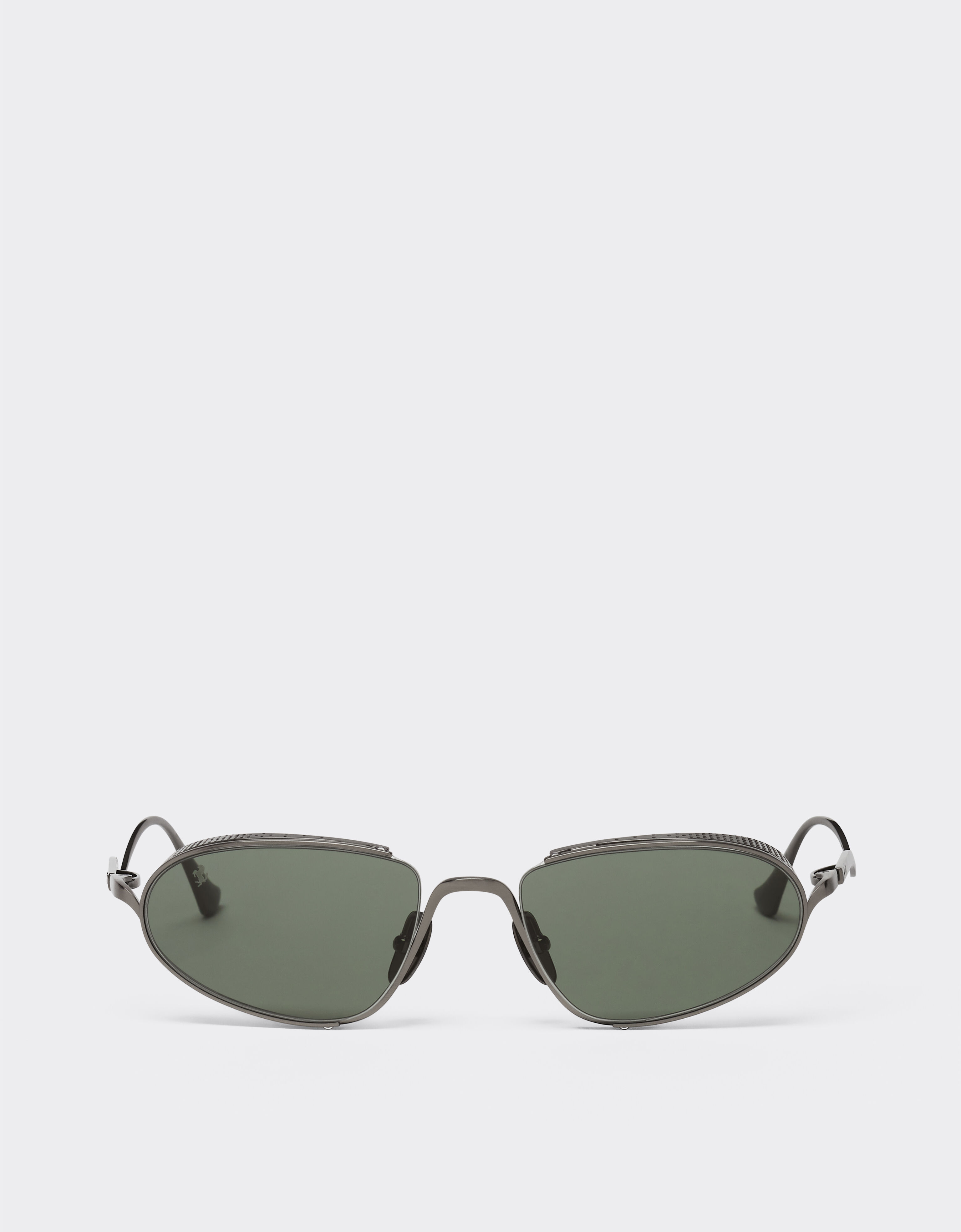 Ferrari Ferrari sunglasses in gunmetal grey titanium with green lenses Ingrid LA02Tf