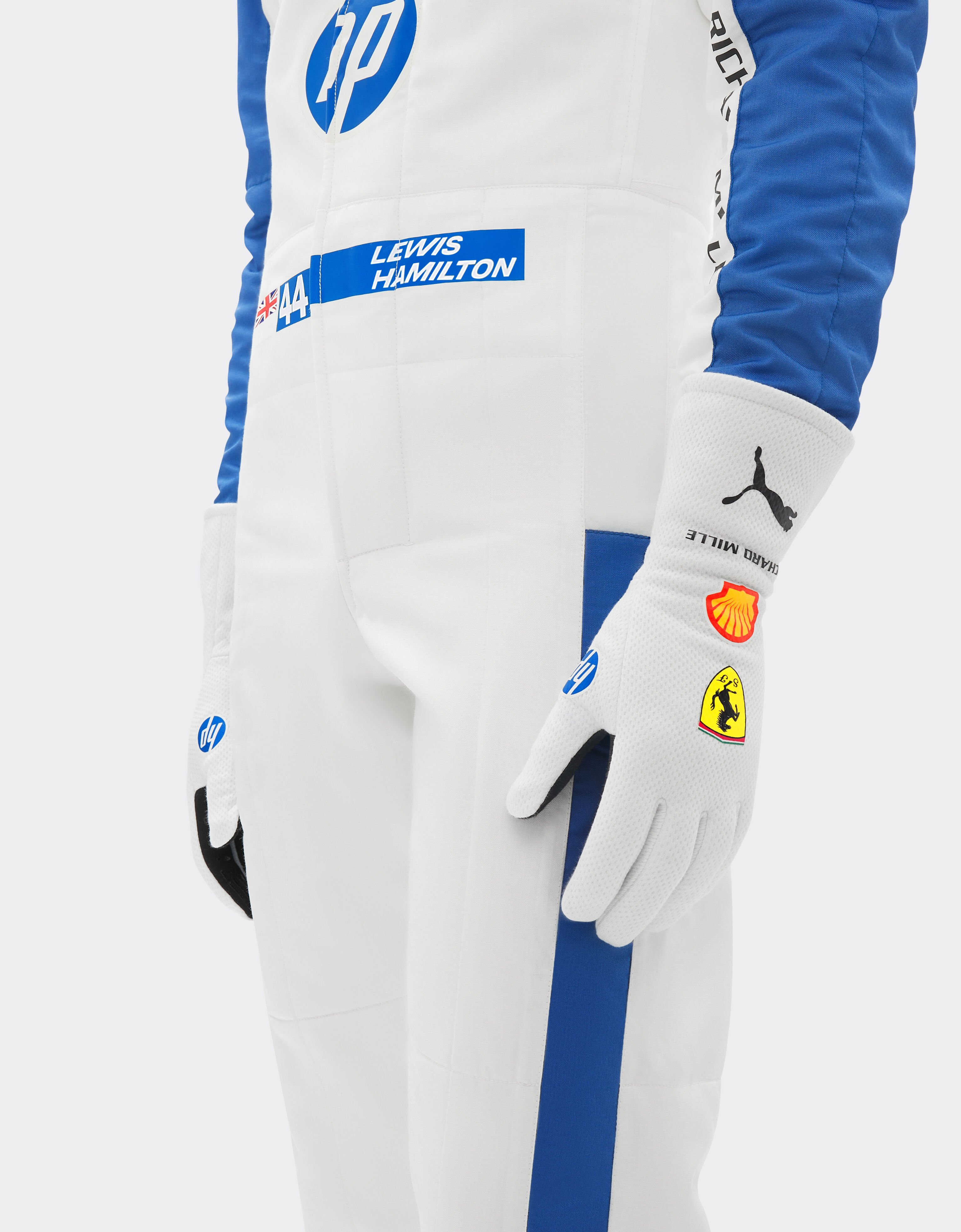 Ferrari Puma for Scuderia Ferrari Lewis Hamilton racing gloves Optical White LA08Vf