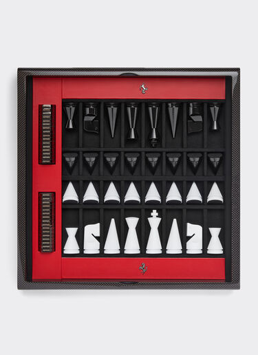 Ferrari Schachspiel aus Holz und Carbonfaser Schwarz 48587f