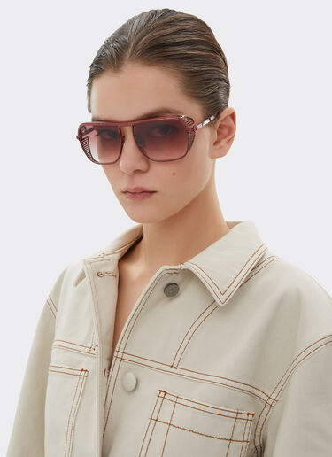 Ferrari Lunettes de soleil Ferrari en titane bordeaux avec verres dégradés bordeaux Bordeaux F1527f