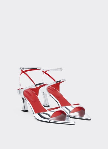 Ferrari Sandalia slingback de piel espejada Negro mate 22009f