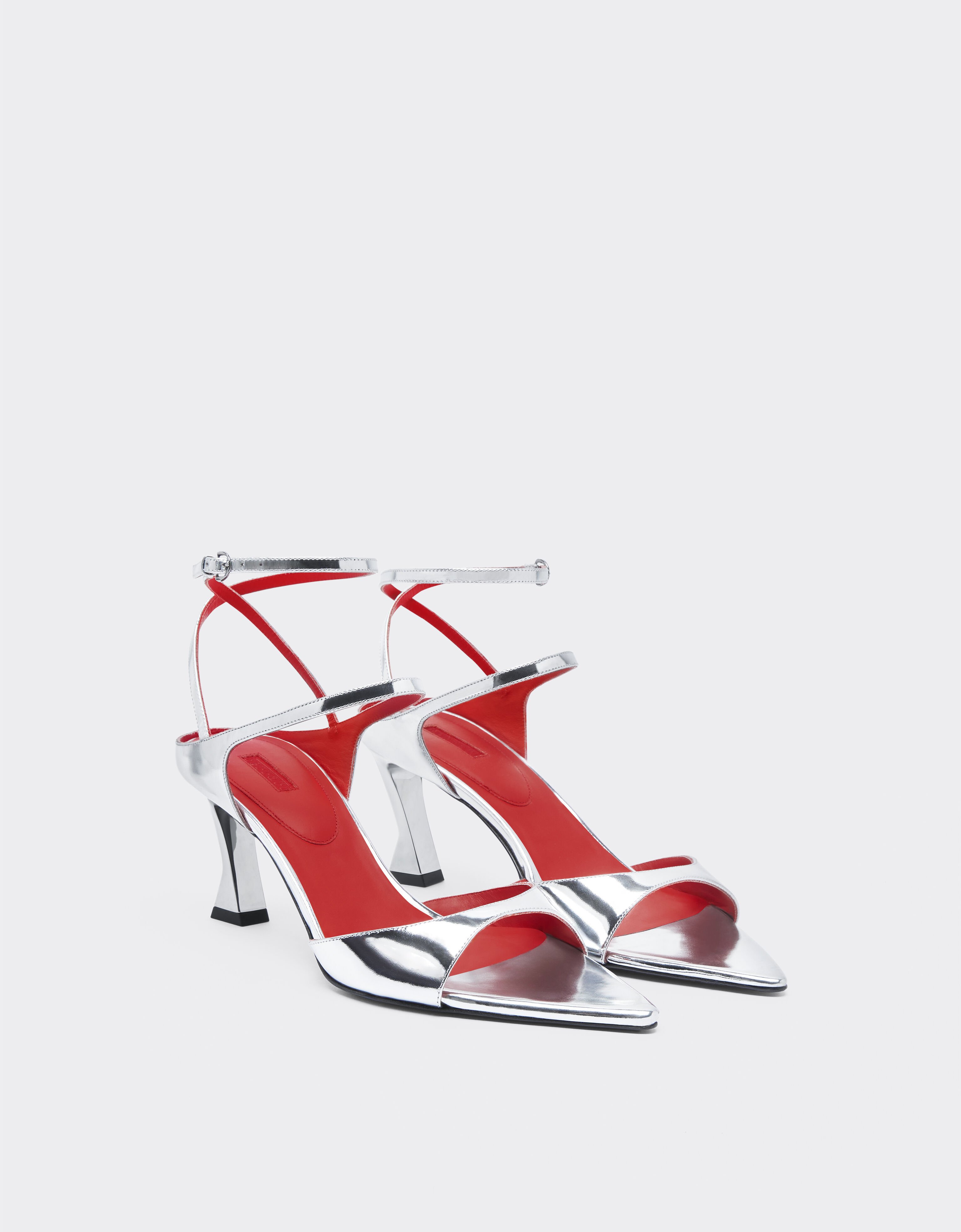 Ferrari Sandalia slingback de piel espejada Negro mate 22009f