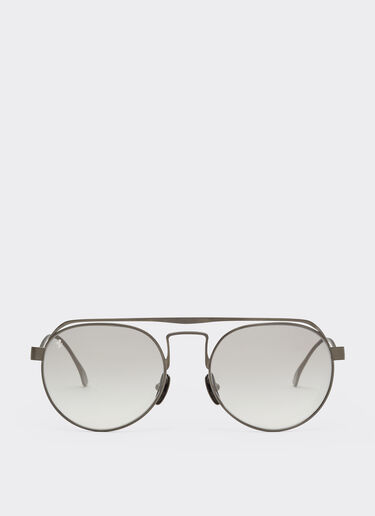Ferrari Gafas de sol Ferrari de titanio gunmetal mate con cristales plateados espejados Gris metálico LA0ENf