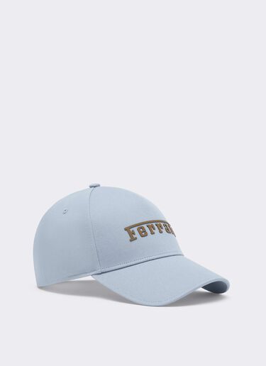 Gorra de béisbol de sarga de algodón Ferrari Gorra de béisbol de sarga de algodón Powder Blue CANCP0007WCO0004f