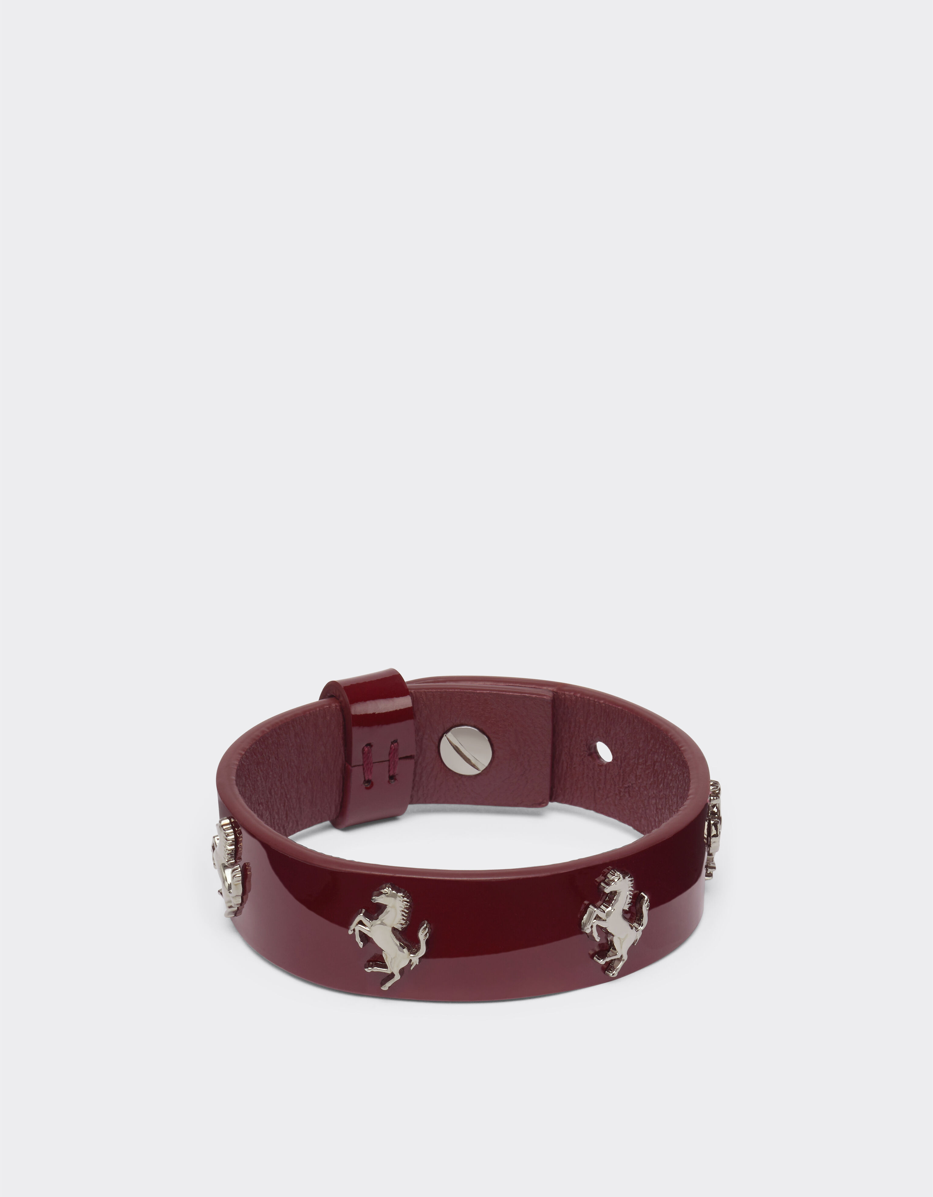 Ferrari Patent leather bracelet with studs Rosso Dino 20599f