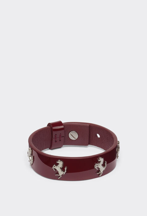Ferrari Patent leather bracelet with studs Rosso Dino 48115f