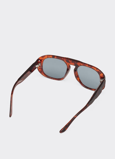 Ferrari Ferrari sunglasses in brown tortoiseshell acetate with polarised blue lenses Brown LA02Yf