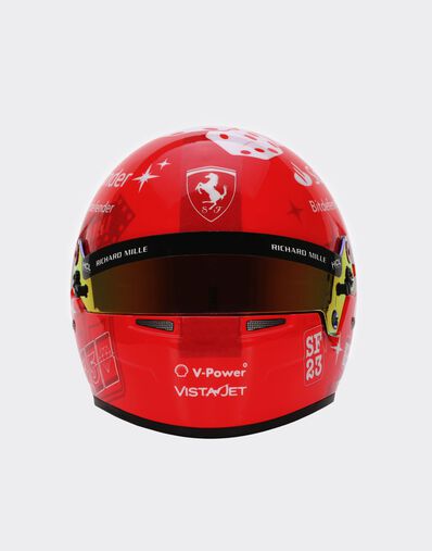 Ferrari 2023 Carlos Sainz mini helmet in scale 1:2 - Las Vegas Special Edition Red F0904f