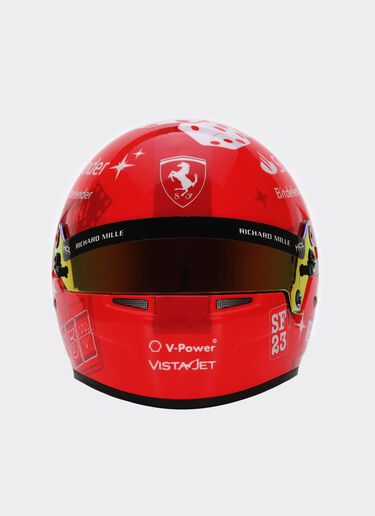 Ferrari Minihelm 2023 Carlos Sainz im Maßstab 1:2 - Las Vegas Sonderedition Rot F0904f