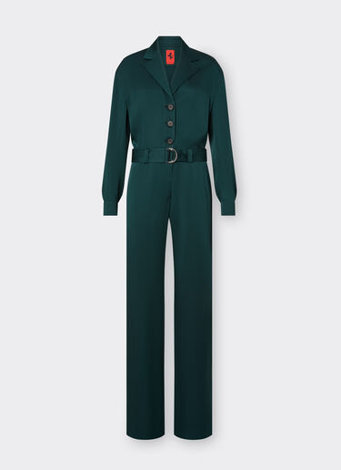 Ferrari Jumpsuit aus gehämmertem Satin Militärgrün 21006f