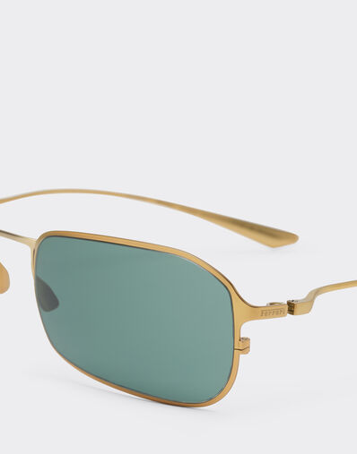 Ferrari Matte gold titanium sunglasses with dark green lenses Oro Satinato LY0SG1264EXT0001f