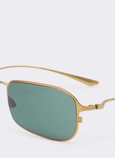 Matte gold titanium sunglasses with dark green lenses Ferrari Matte gold titanium sunglasses with dark green lenses Oro Satinato LY0SG1264EXT0001f