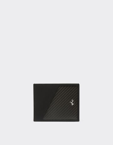 Card holder in wrinkle-effect leather and carbon fibre Ferrari Card holder in wrinkle-effect leather and carbon fibre Black 20628f