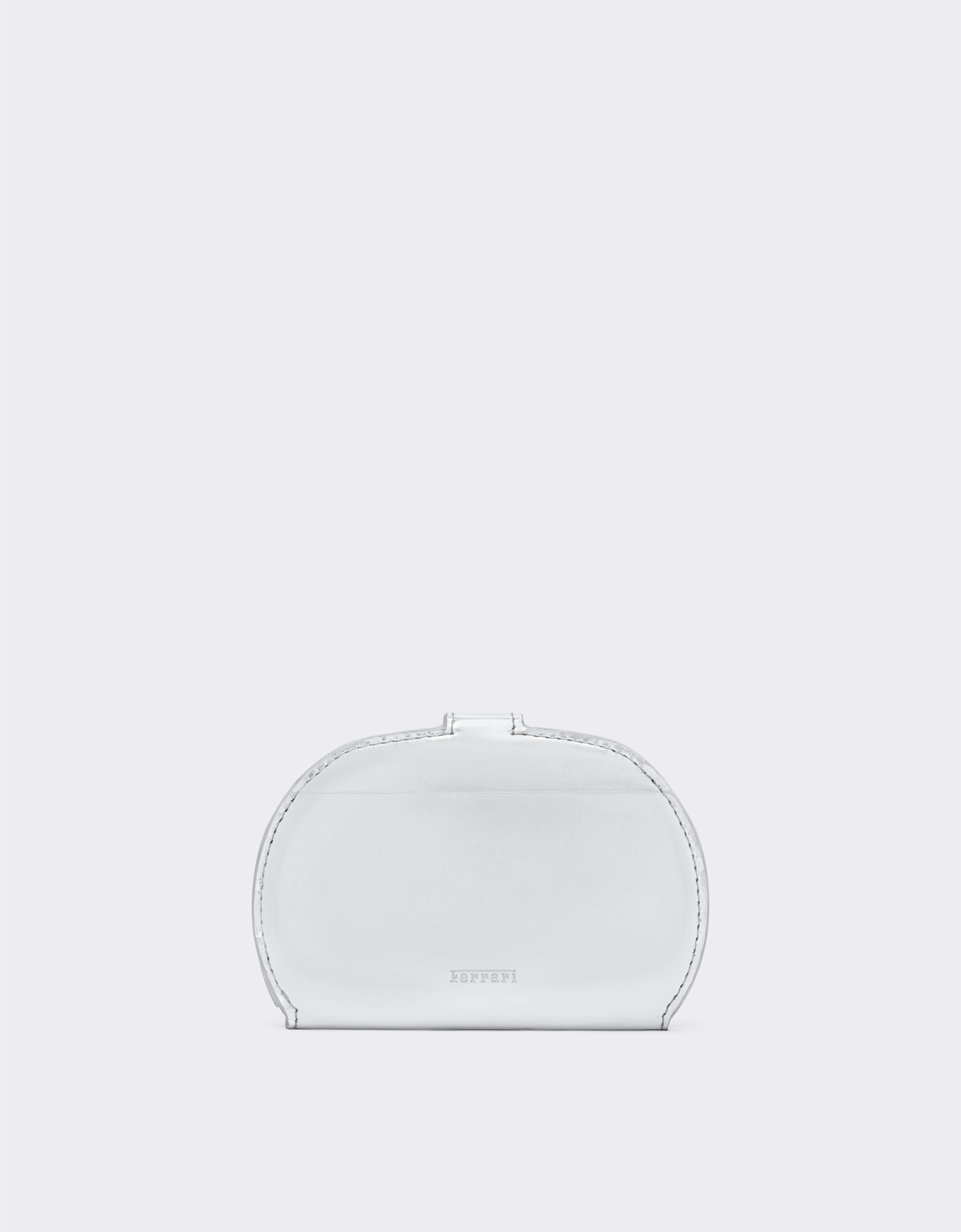 Ferrari Foldable card holder in mirrored leather Silver 22050f