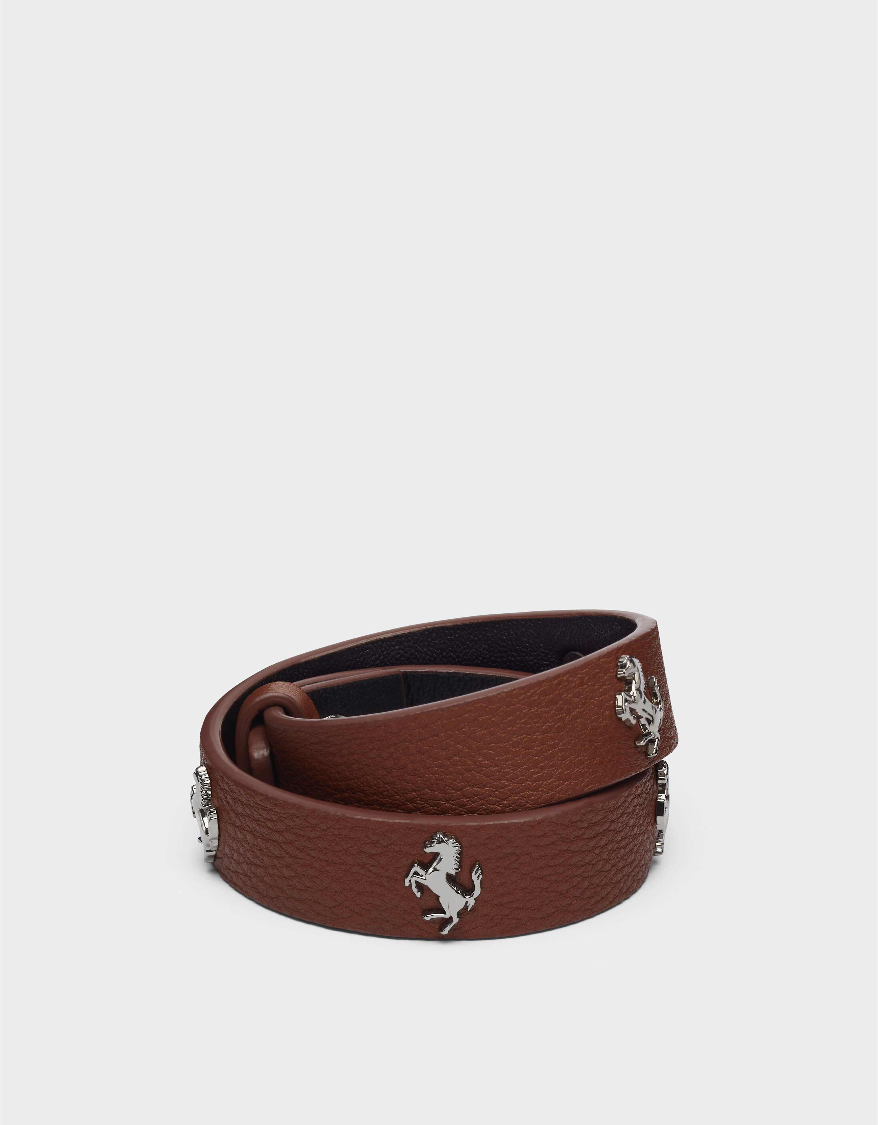Ferrari Textured leather bracelet with studs Rosso Dino 20599f