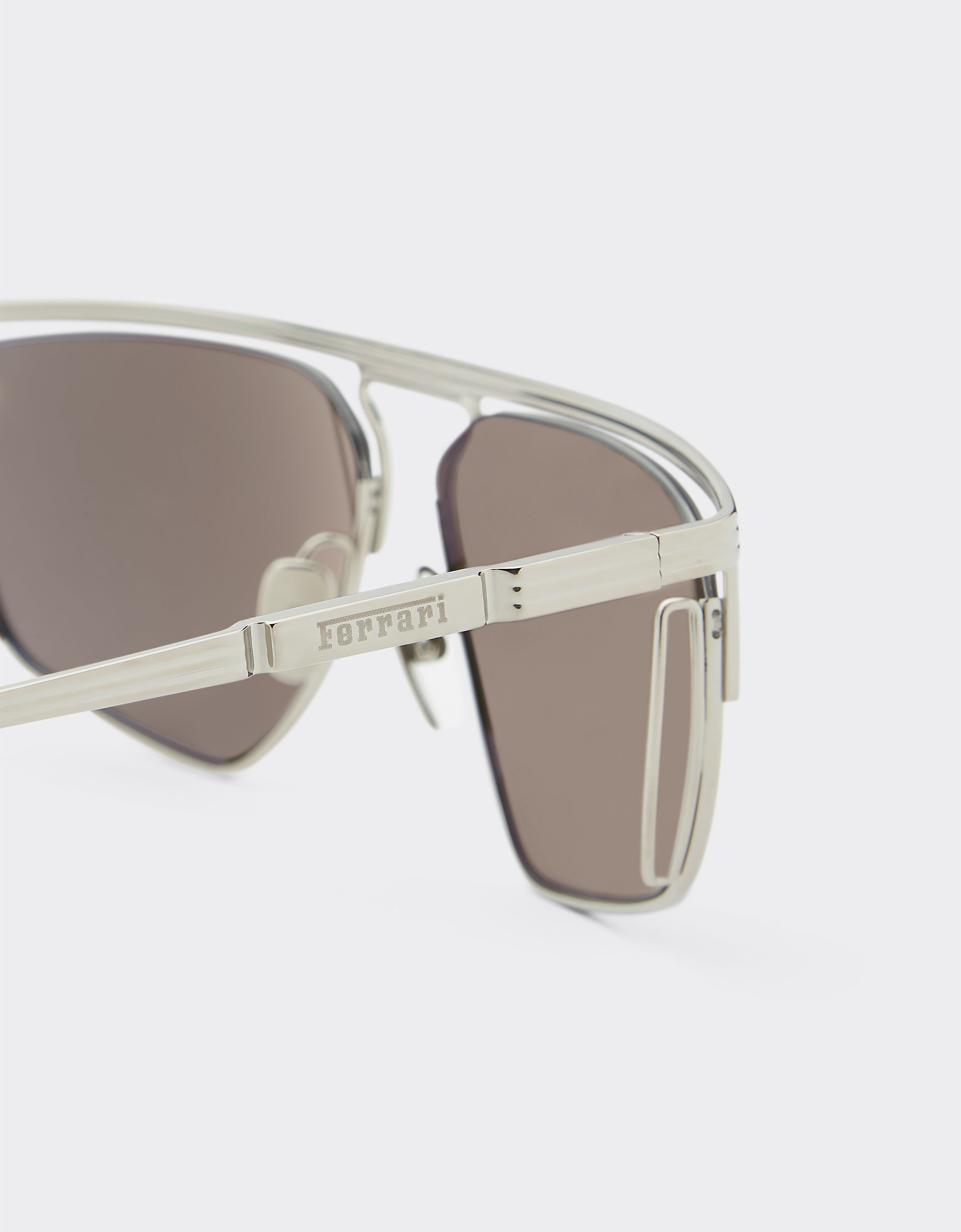 Ferrari Ferrari sunglasses in titanium with white gold mirror lens Silver F1522f