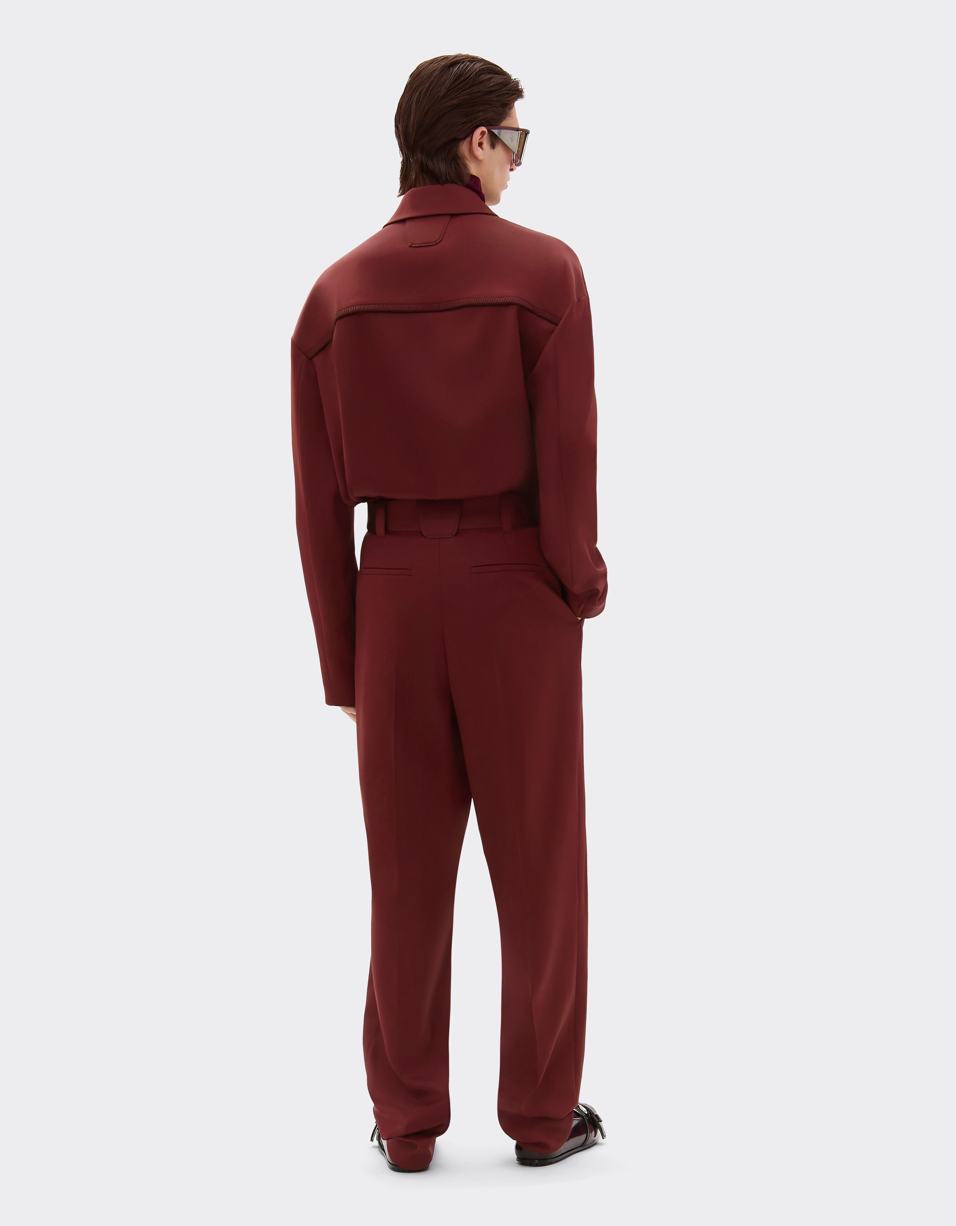 Ferrari Wool satin trousers Mahogany 49814f