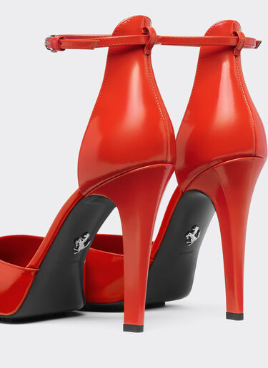 Ferrari Zapato de salón de piel cepillada Rosso Dino 22127f