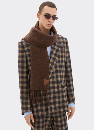 Ferrari Alpaca scarf with Ferrari label Dark brown 22714f