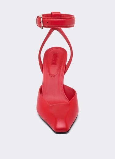 Leather Heeled Sandal Ferrari Leather Heeled Sandal Rosso Magma CSWSA0011XL00003f