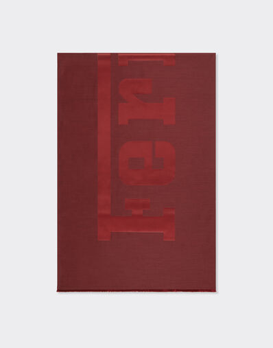 Ferrari Wool and silk scarf with Ferrari logo Mahogany 22718f