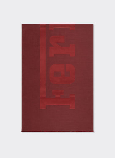 Ferrari Wool and silk scarf with Ferrari logo Mahogany 22718f