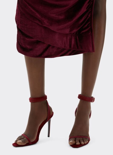 Leather and cowhide sandals with fringes Ferrari Leather and cowhide sandals with fringes Cherry 49742f
